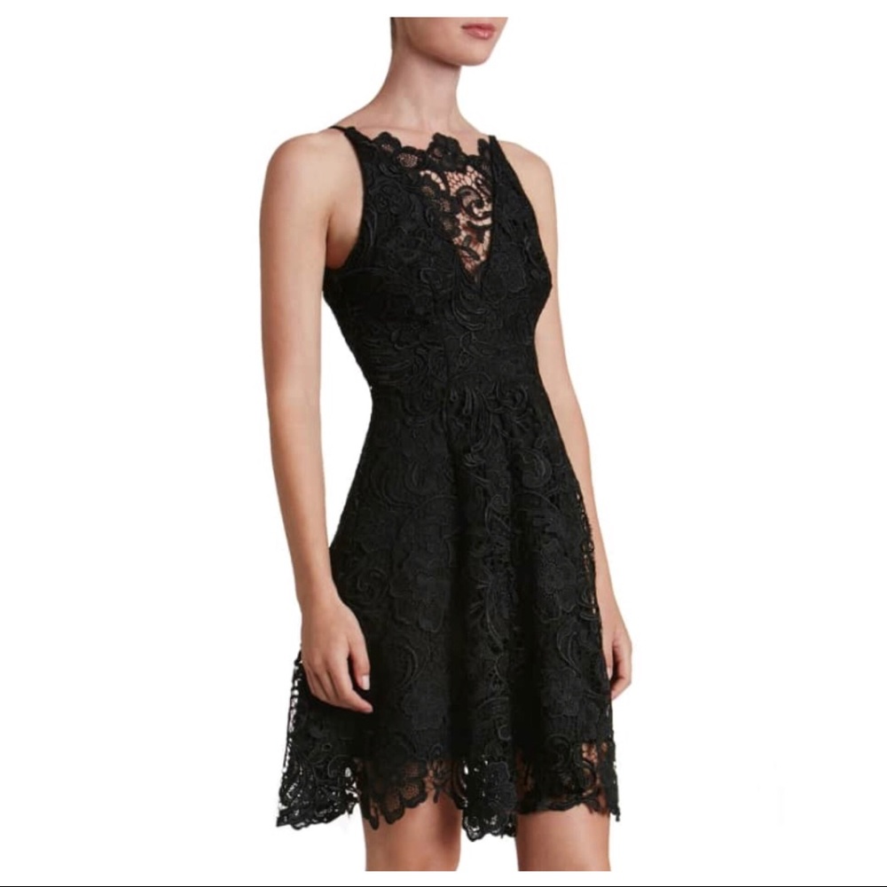 DRESS THE POPULATION LACE MINI DRESS - Picture 8 of 8